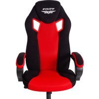 Игровое (геймерское) кресло TetChair Pilot флок/ткань (черный/черный/красный) в Солигорске