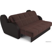 Диван Мебель-АРС Аккордеон Барон (микровелюр/экокожа, люкс коричневый/коричневый)