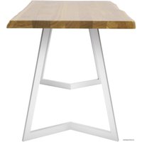 Кухонный стол Buro7 Уиллис 180 (с обзолом, дуб натуральный/белый)