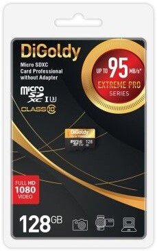 Карта памяти DiGoldy Extreme Pro microSDXC 128GB DG128GCSDXC10UHS-1-ElU3 w