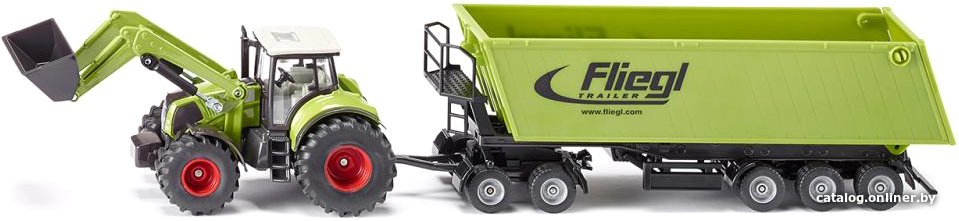 Трактор Siku Claas Axion 850 с погрузчиком и самосвалом 1949