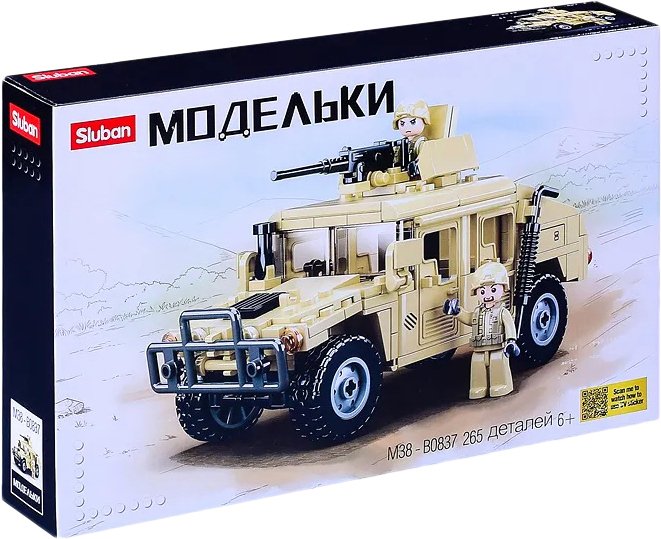 

Конструктор Sluban Модельки M38-B0837 Джип с открывающимися дверцами