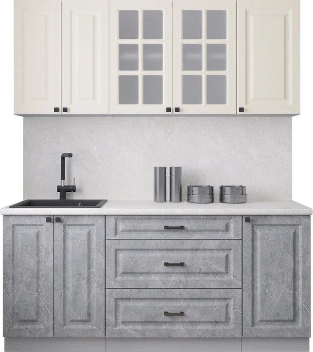 

Готовая кухня Интерлиния Мила Деко 1.8Б (керамика/белый/опал светлый)