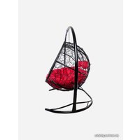Подвесной диван M-Group Лежебока 11180406 (с черным ротангом/красная подушка)