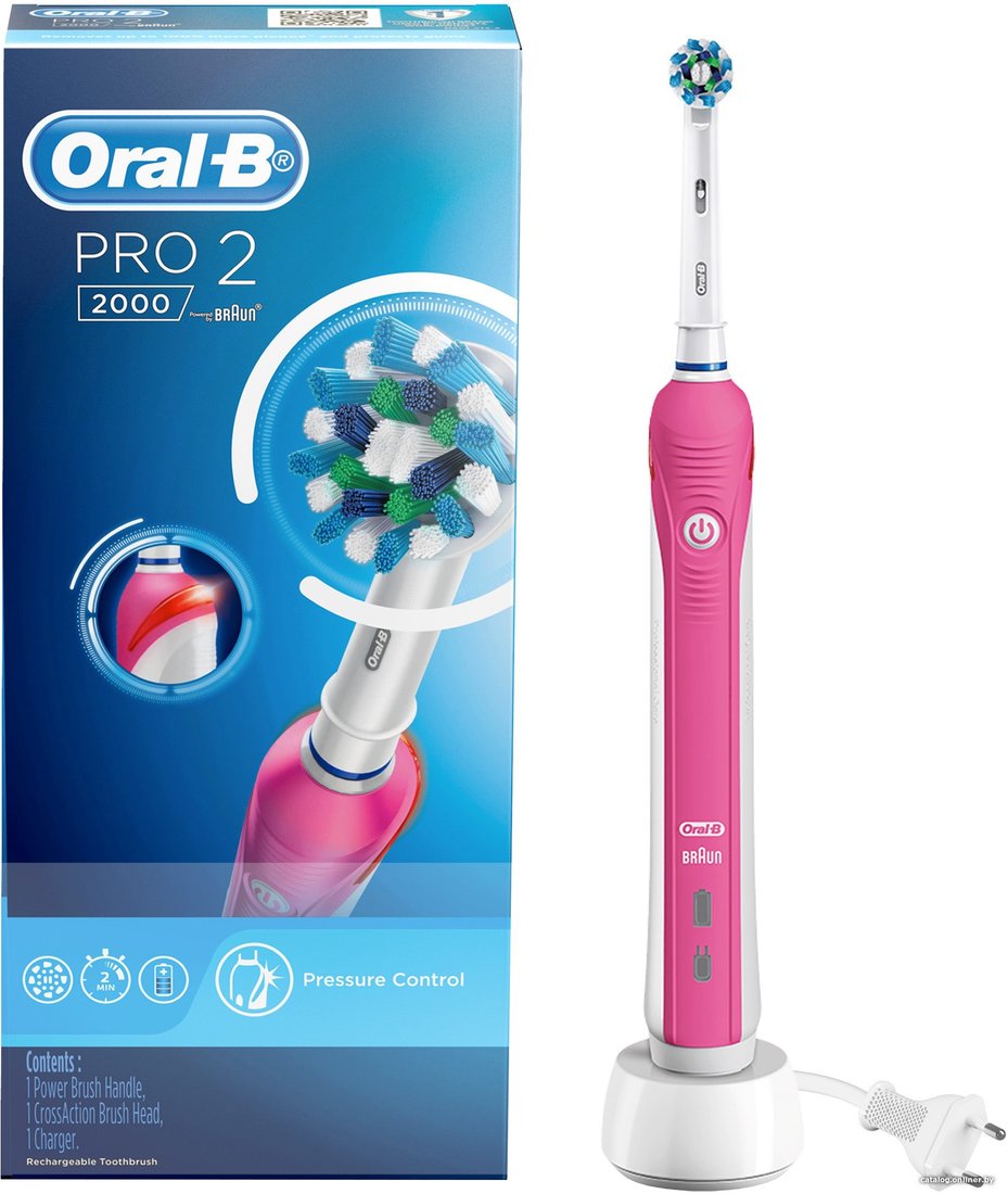 Электрическая зубная щетка Oral-B Pro 2 2000 D501.513.2 (розовый)