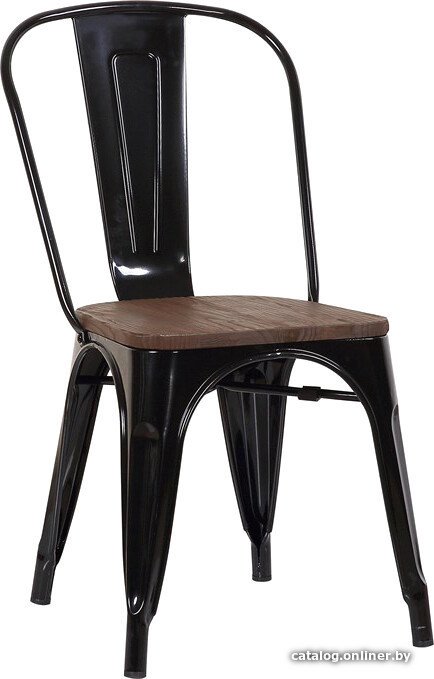 

Стул Stool Group Tolix Wood YD-H440B-W LG-01 (черный глянцевый/темное дерево)