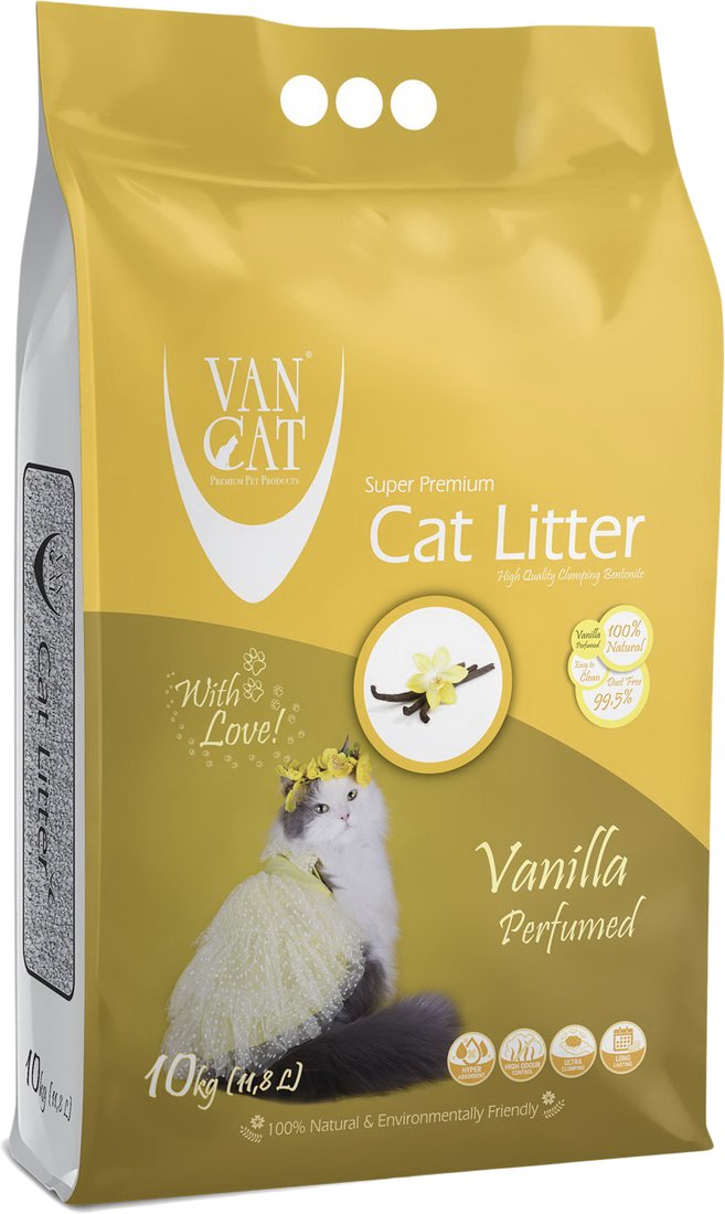

Наполнитель для туалета Van Cat Vanilla с ароматом ванили 10 кг