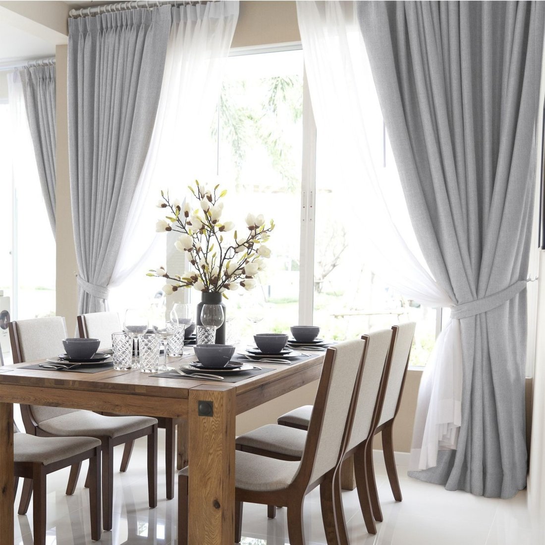 

Комплект штор Волшебная ночь Рогожка 165x270см 777453 (2 шт, пепельно-серый)