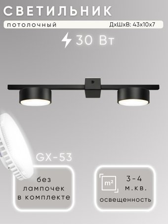 Припотолочная люстра Aitin Pro X3796/2 (черный)