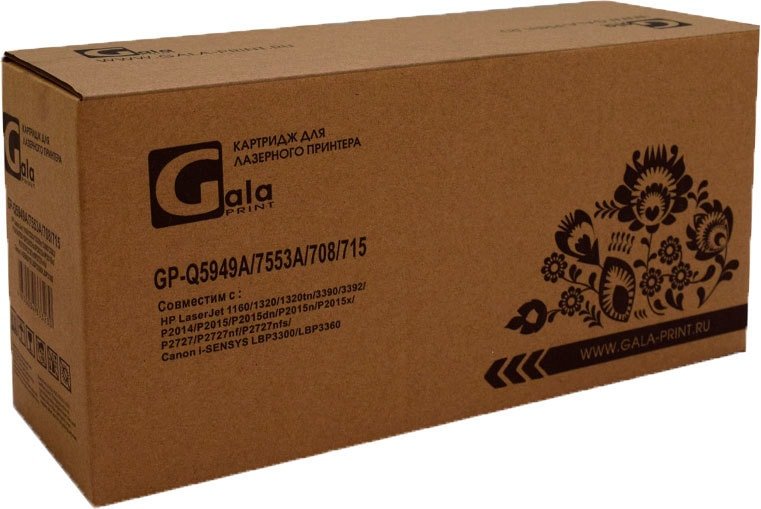 

Картридж Gala-print GP-Q5949A/7553A/708/715 (аналог HP, Canon)
