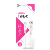Кабель Digital Part TC-307 USB Type-A - USB Type-C (1 м, белый)
