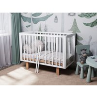 Классическая детская кроватка Incanto PAPI с автоспинкой и маятником KR-0176/60 (белый/бук)
