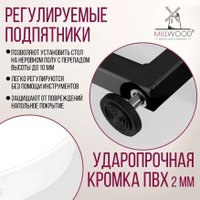 Кухонный стол Millwood Лофт Лондон раздвижной D110-150x110x76 (белый/металл черный)