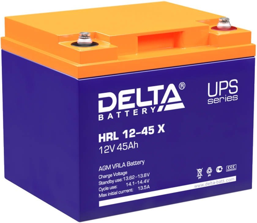 

Аккумулятор для ИБП Delta HRL 12-45 X (12В/45 А·ч)