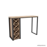 Барный стол Hype Mebel Уайн 120x40 (черный/дуб галифакс натуральный)