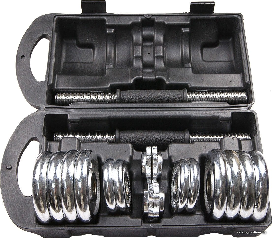 Набор гантелей Atlas Sport хромированные в чемодане 15 (2x7.5 кг)