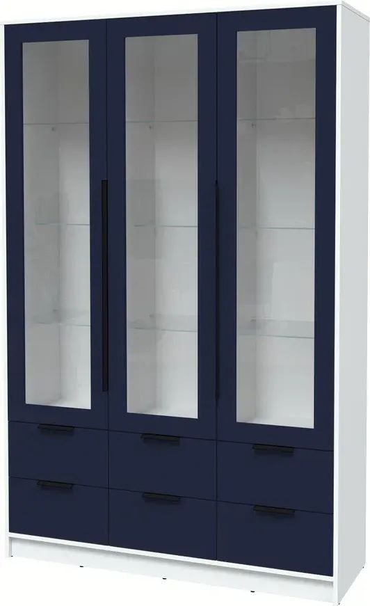 

Шкаф-витрина Интерлиния Концепт КТ-ШВ3 Глосс (белый платинум/индиго)
