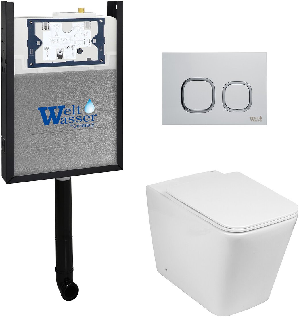 Унитаз подвесной WeltWasser Amberg 404 + Gelbach 002 GL-WT + Amberg RD-WT
