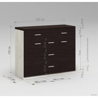 Комод Миркомодоф Милтон 12 (дуб крафт белый/венге луизиана)