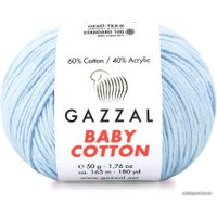 Пряжа для вязания Gazzal Baby cotton 3451 50 г 165 м (голубой)