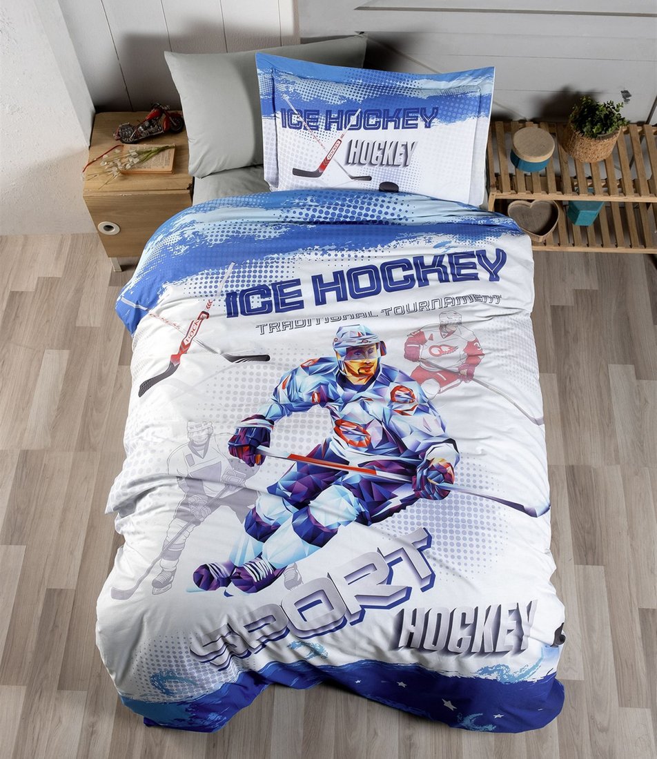 

Постельное белье DO&CO Ranforce Hockey 12178 (1.5-спальный, белый/синий)