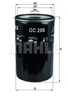 

Масляный фильтр Mahle Knecht OC206