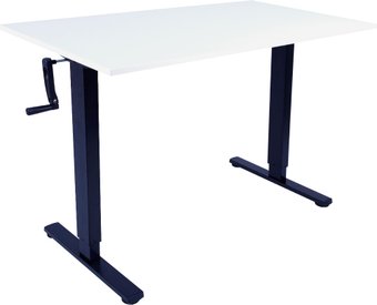 Стол с регулировкой высоты ErgoSmart Manual Desk Light 1200x650x18 мм (альпийский белый/черный)