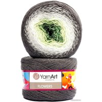 Пряжа для вязания Yarnart Flowers 291 250 г 1000 м (серый; белый; зеленый)