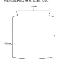 Коврик для багажника Alicosta VW Passat 11-15 Sedan USA (багажник, ЭВА ромб, серый)