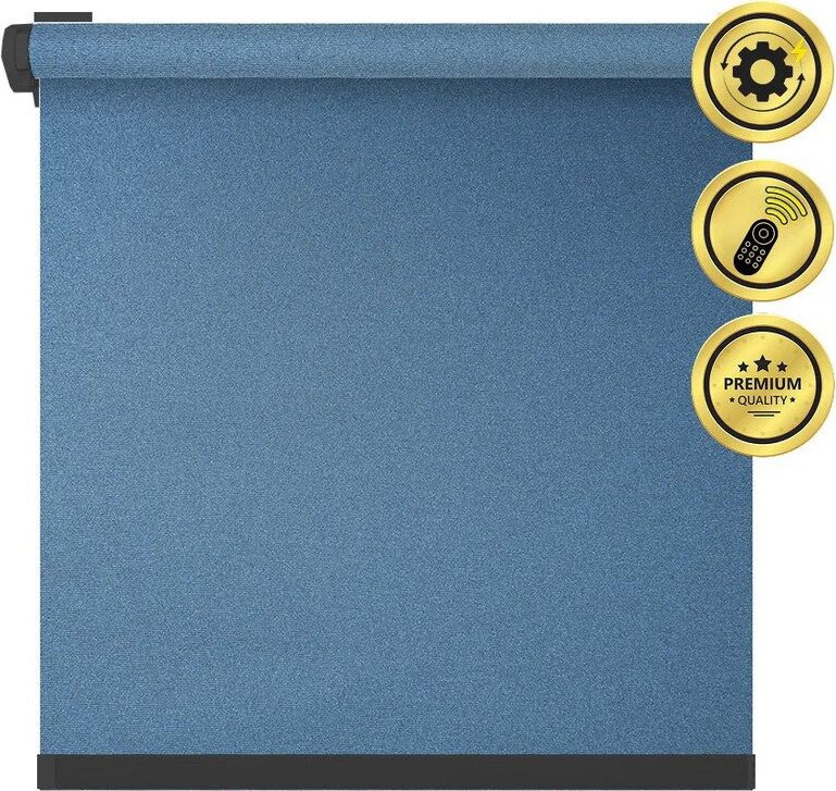 

Рулонная электроштора НеоФьюжен Мегаполис 270х250 правая (синий, черная фурнитура)