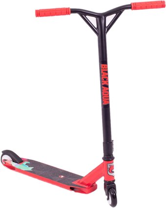 Трюковый самокат Black Aqua Stunt Scooter-2 (черный/красный)