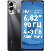 Телефон Infinix Hot 12 Play NFC 4GB/64GB (черный) в Солигорске