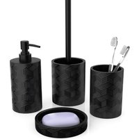 Аксессуары для ванной и туалета FORA Delicate Black (4 предмета)