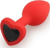 Silicone Butt Plug Heart Shape Small красный/черный 39798