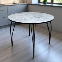 Кухонный стол Arvento Флок круглый D900 (мрамор каррара)