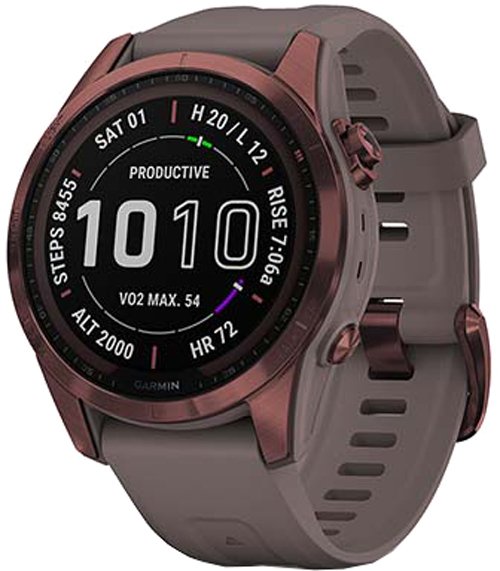 Умные часы Garmin Fenix 7S Sapphire Solar (темно-бронзовый титан/сланцевый)