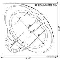 Ванна Aquanet Santiago 160x160