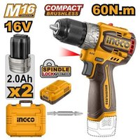 Дрель-шуруповерт Ingco CDLI16682 (с 2-мя АКБ, кейс)