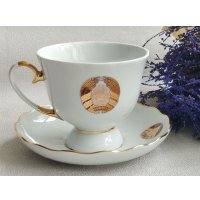 Чашка с блюдцем Добрушский фарфоровый завод Национальная премиум 4С1385Ф34