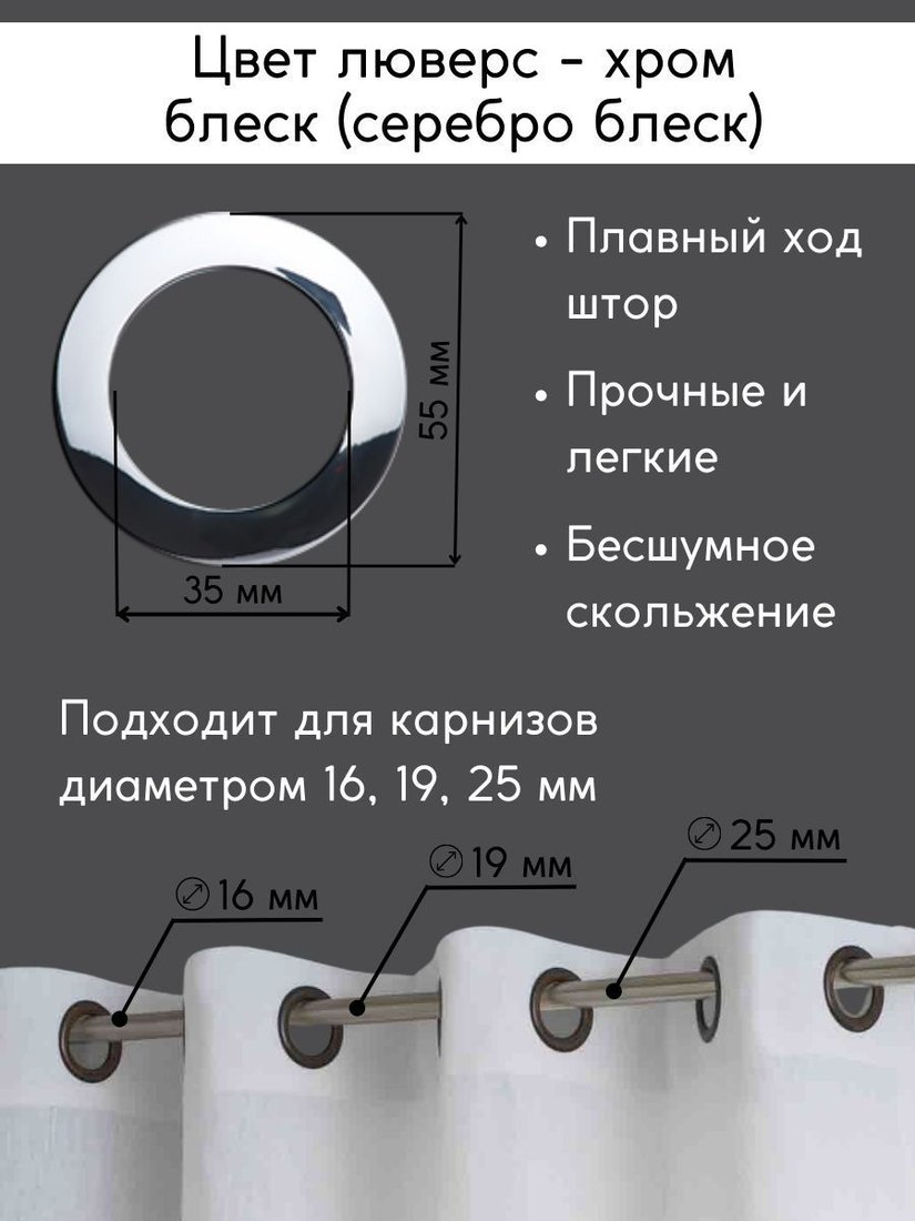 

Комплект штор Модный текстиль Рогожка R-19 300x240 (2 шт, темно-серый), люверсы серебро