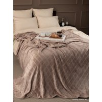 Плед Tex Republic Elite Клетка Фланель Евро 93382 (коричневый)