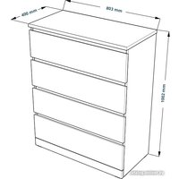 Комод Mio Tesoro Варма 4 (шпон ясень, черный)