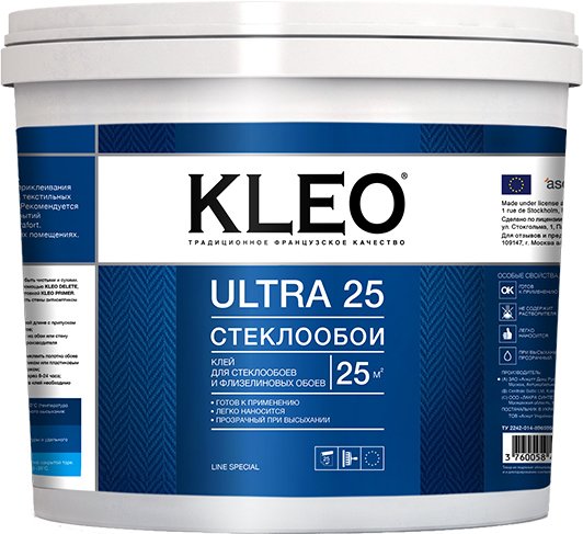 

Клей для обоев Kleo Ultra Стеклообои 25 (5 кг)