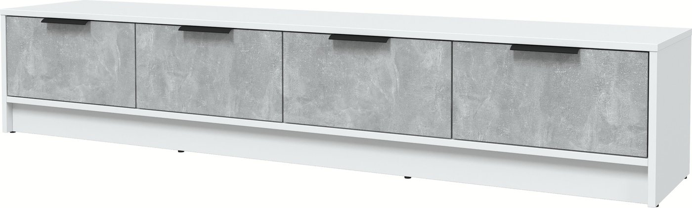 

Тумба Интерлиния ТВ Концепт КТ-ТВ4-35 (бетон/белый платинум)