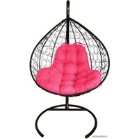 Подвесное кресло M-Group XL 11120408 (черный ротанг/розовая подушка)