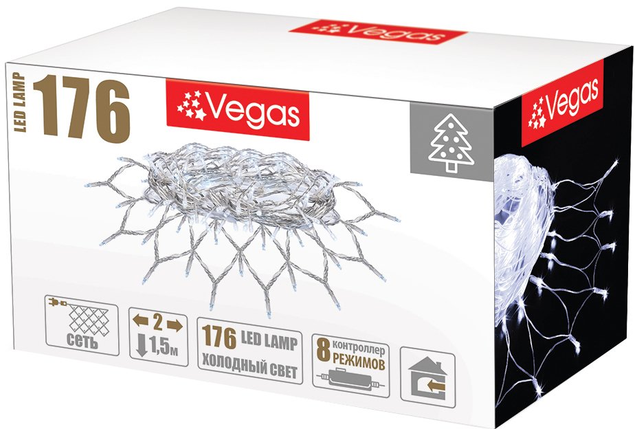 

Гирлянда световая сетка Vegas Сеть 55075 176 LED (холодный теплый)