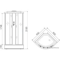 Душевая кабина Erlit ER3509P-C4 90x90