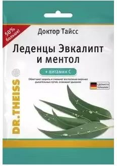

БАД Dr. Theiss Эвкалипт и ментол витамин С леденцы по 2,9г 75г