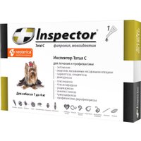 Капли от блох и клещей Inspector Quadro для собак 1-4 кг