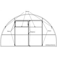 Теплица ComfortProm 40x20/1 10x4 м 10011021 (двухстворчатая, 6 мм поликарбонат) в Борисове